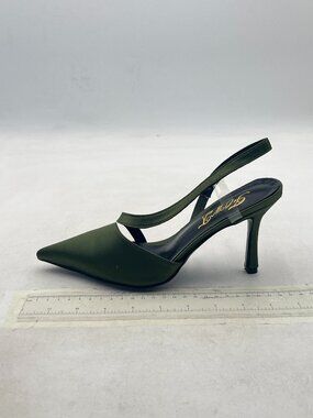 FOWT Olive Comfort Transparent Slingback Pointed Toe High Heeled Pump